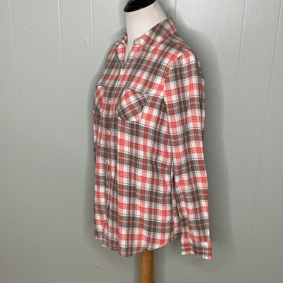 Old Navy Orange & Gray Long Sleeve Button Front Casual Flannel Collared Shirt XS - Picture 5 of 11